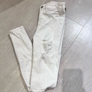 Hollister white ripped jeans